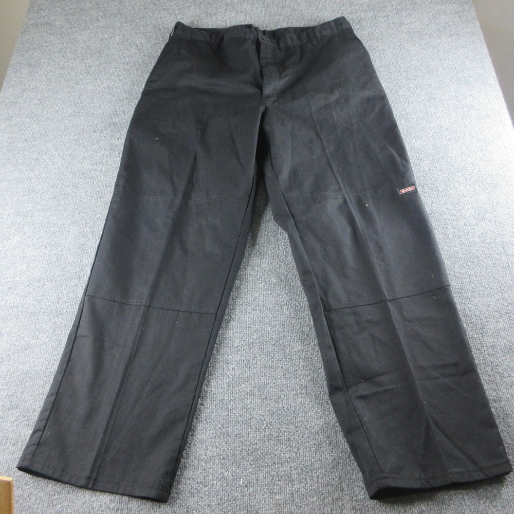 Dickies Pants Mens 40x32 Black Straight Leg Double Knee Baggy Workwear Y2K